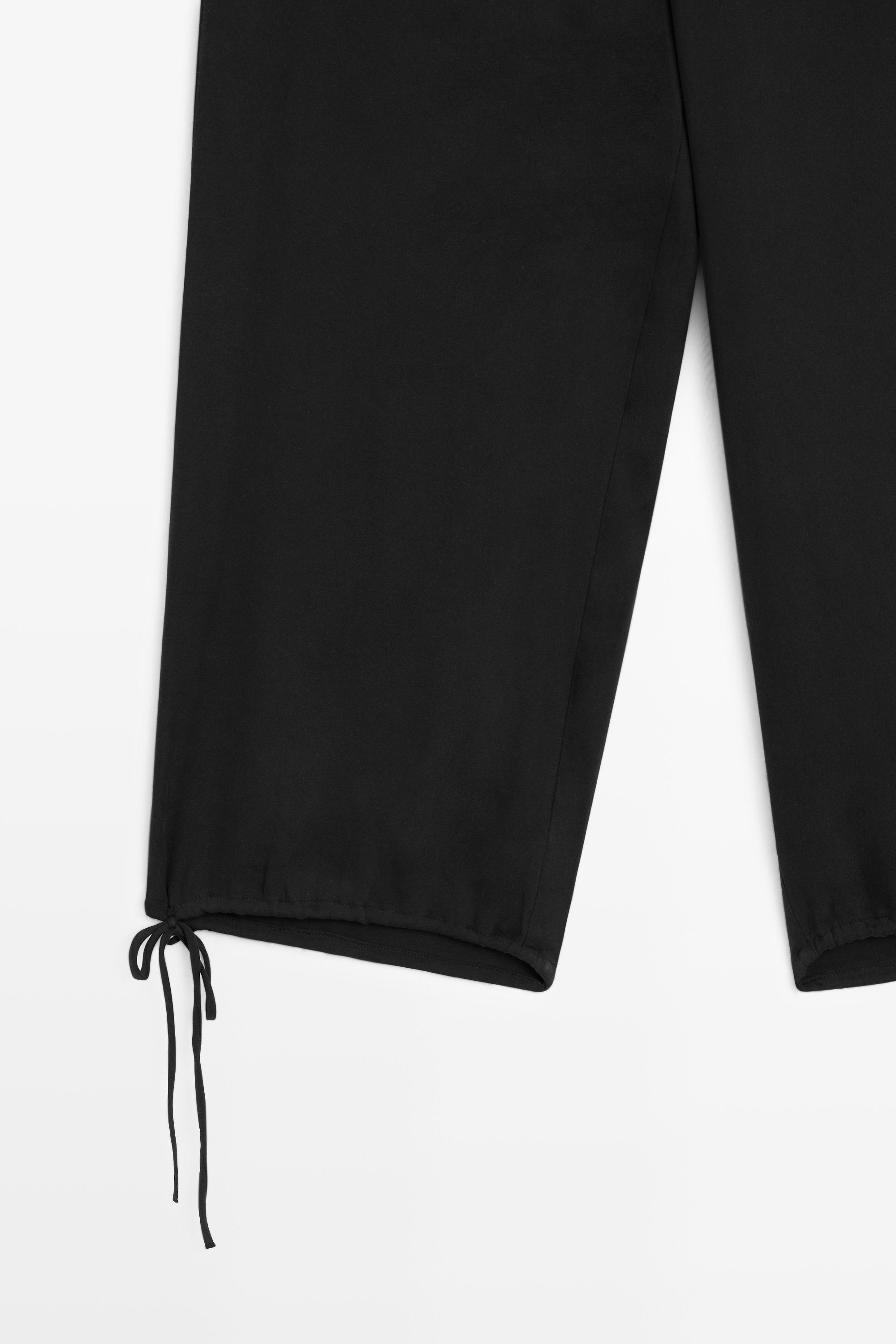 Silk blend tie-hem capri pants